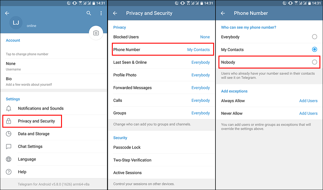 How To Hide Phone Number In Telegram